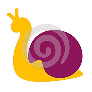 Slow Garden Snail In Round Shell Icon