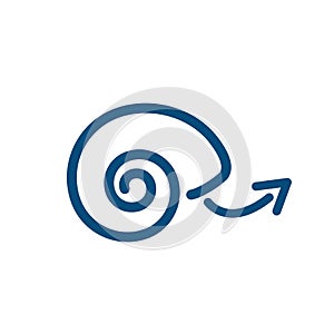 Slow Growth Icon with Snail Shell