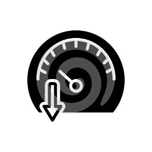 Black solid icon for Slow, stilly and accelerate