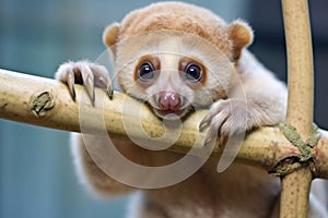 slow loris holding onto a branch