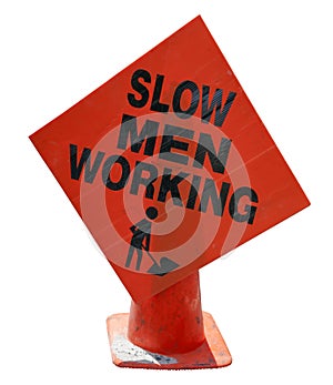 SLOW MEN WORKING construction sign