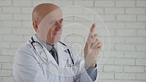 Slow Motion with Doctor Making Negation Finger Sign Meaning No Sign
