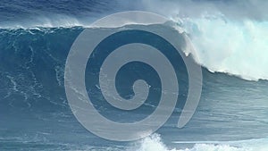 Slow Motion: Empty Ocean Wave Crashing