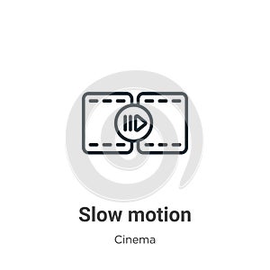 Slow motion outline vector icon. Thin line black slow motion icon, flat vector simple element illustration from editable cinema