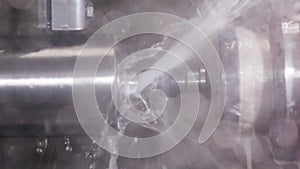 Slow motion of processing precision metal parts with a milling machine and lathe