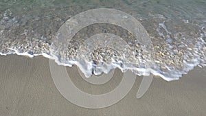 Slow motion shorebreak on the sand
