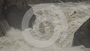 Slow motion of torrent in Hutiao Canyon, Yunnan province, China
