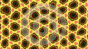 Slow movement of a bright yellow pattern