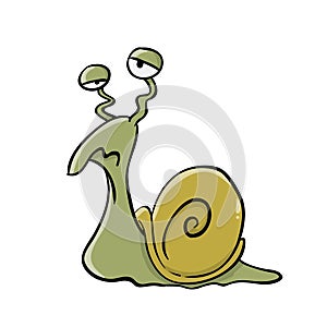 Slow moving bored snail