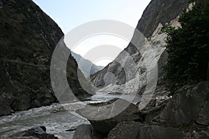 slow moving water at Tiger jump Gorge in Shangri-La China