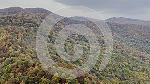 Slow Pan Over Blue Ridge Mountains in Fall