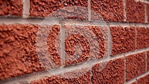 A slow ped shot up a red brick wall