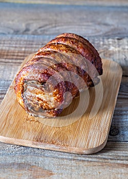 Slow-roast rolled pork