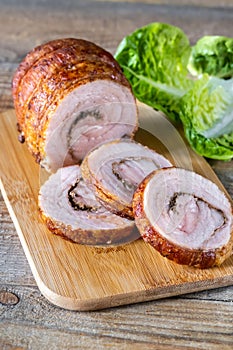 Slow-roast rolled pork