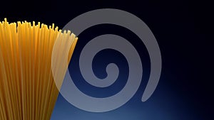 Slow rotation of raw unprepared spaghetti pasta