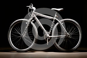slow shutter speed ascii a trailing bike formed from text charac photo
