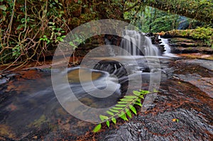 Slow shutter waterfall in the river