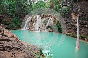 Slow speed shutter of Ko luang waterfall, Mae Ping National Park, Lum phun, Thailand