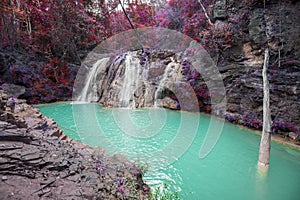 Slow speed shutter of Ko luang waterfall, Mae Ping National Park, Lum phun, Thailand