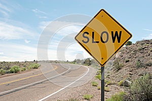 Slow traffic sign