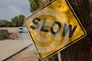 Slow Traffic Sign