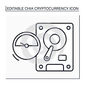 Slower plotting line icon photo