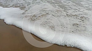 A slowmo video of a sea waves in vellankani