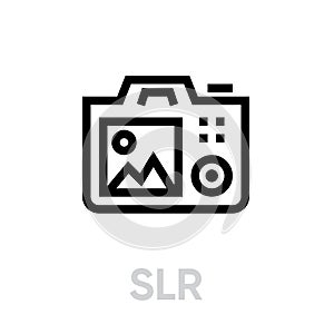 SLR Camera icon. Simple element illustration. Editable Vector Outline