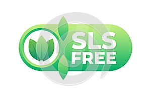 SLS Free Assurance Tag with a Fresh Green Leaf Icon for Gentle Product Lines