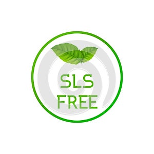 SLS free icon symbol, sulfate sles keratin free stamp symbol