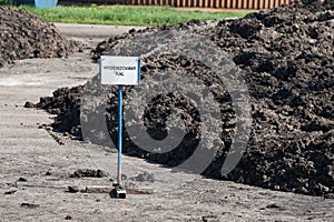 Sludge heap in wwtp area