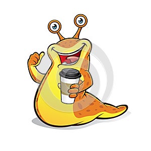 Slug with a Cup of Coffee