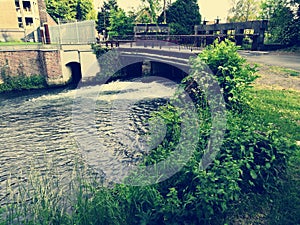 Sluice below a bridge