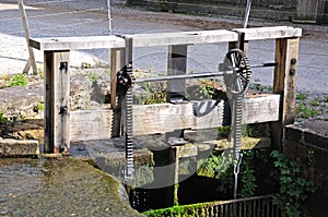 Sluice gate at Cromford Mill.