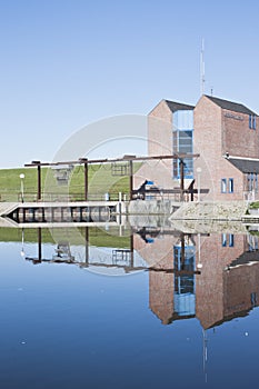 Sluice of Noordpolderzijl in Groningen, Holland