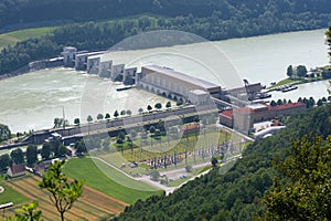 Sluice with power station in Donau photo