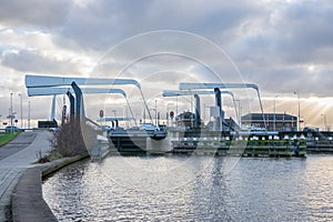 Sluice or water barrier gate near Gouda, Netherlands