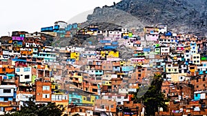 Slum buildings in Lima, Peru photo