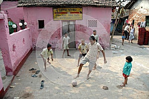 Slum children playing