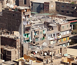 Slum dwellings in Cairo Egypt