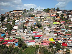 Slum on hills,Caracas, Venezuela photo