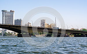 Slum houses of Cairo on the banks of the Nile in Egypt