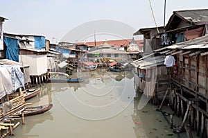 Slum in Jakarta photo