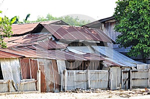 Slum resident One house with a zinc sheet