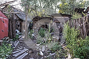 Slum wooden house of distant village