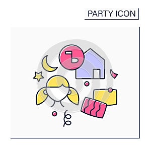 Slumber party color icon