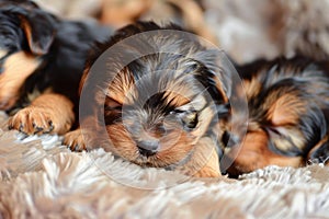 Slumbering Innocence: Yorkie Puppy\'s Peaceful Nap