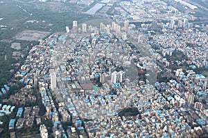 Mangroves, slums and highrises in Mumbai photo