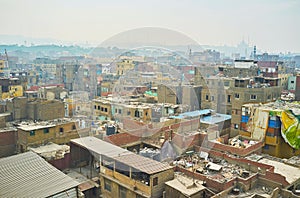 The slums of Islamic Cairo district, Egypt