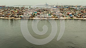 Slums and poor district of the city of Manila.